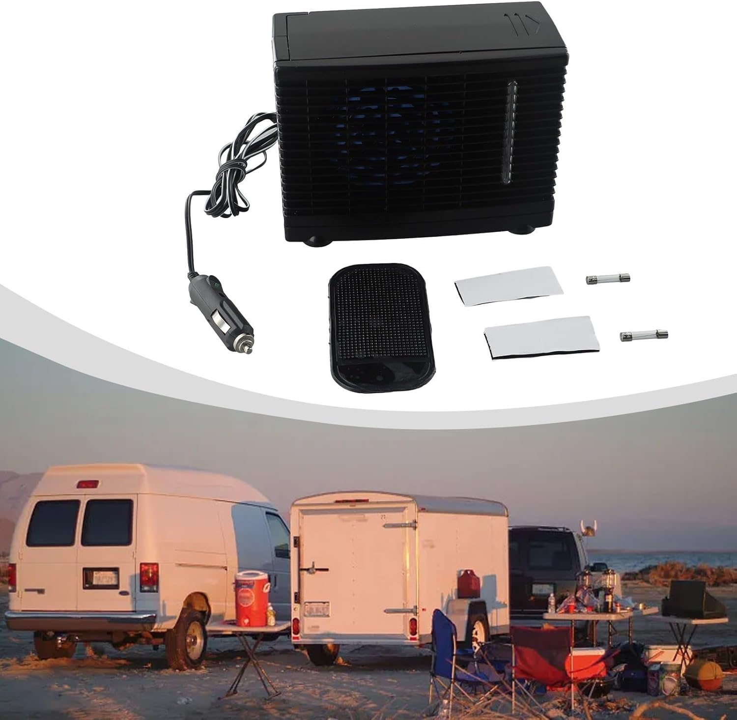 Portable Air Conditioner, Home&Car Cooler Cooling Fan Water Ice Air Condition 12V Small Mini Conditioners for Bedroom Office 200 * 110 * 150mm