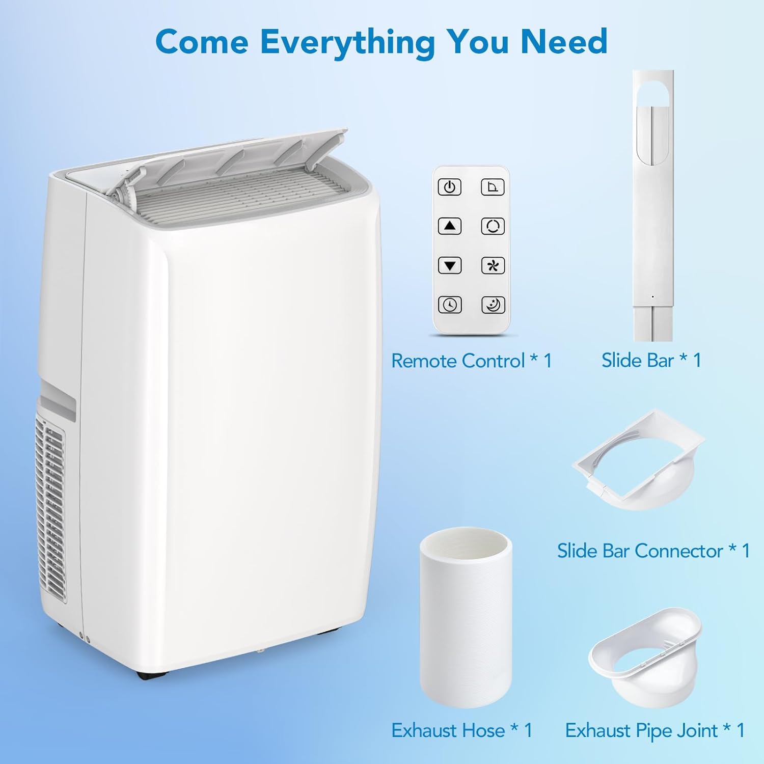 14000 BTU Portable Air Conditioners, Cools Up to 750 Sq.Ft,Cooling/Dehumidify/Fan/Timer Mode,Quiet Portable AC Unit With Remote Control,AC Unit For Large Living Room,Office