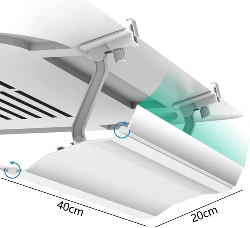 Air Conditioner Deflector for Ceiling Central Air Conditioner, Adjustable Angle, Easy Installation, Lightweight Plastic, Prevent Cold Air from Blowing Right