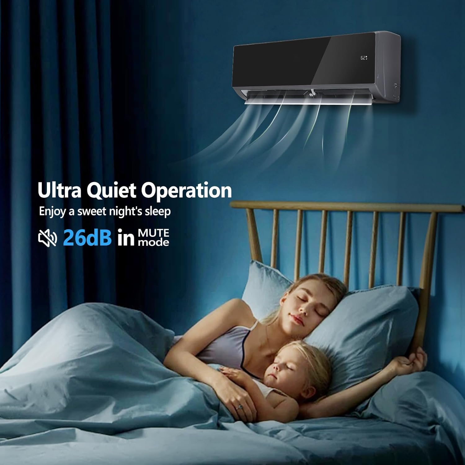 Bonnlo 9000 BTU Mini Split Air Conditioner & Heater, 19 SEER2 115V Inverter Ductless Wall AC Unit for Rooms up to 400 Sq. Ft with Pre-Charged Condenser, Heat Pump & Installation Kit (Black)