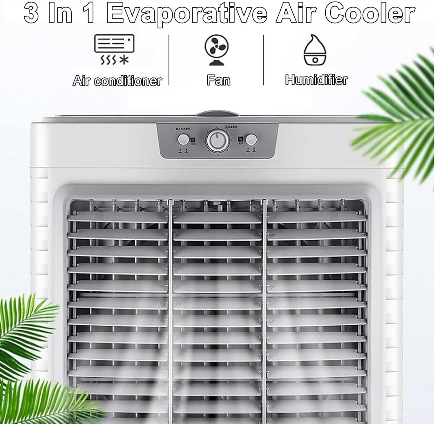 Air Coolers for Home 3 in 1 Portable Air Conditioner with 3 Speed, Evaportive Air Cooler, Humidifier, Ventilator, 120° Oscillation(Size:95cm/55L)