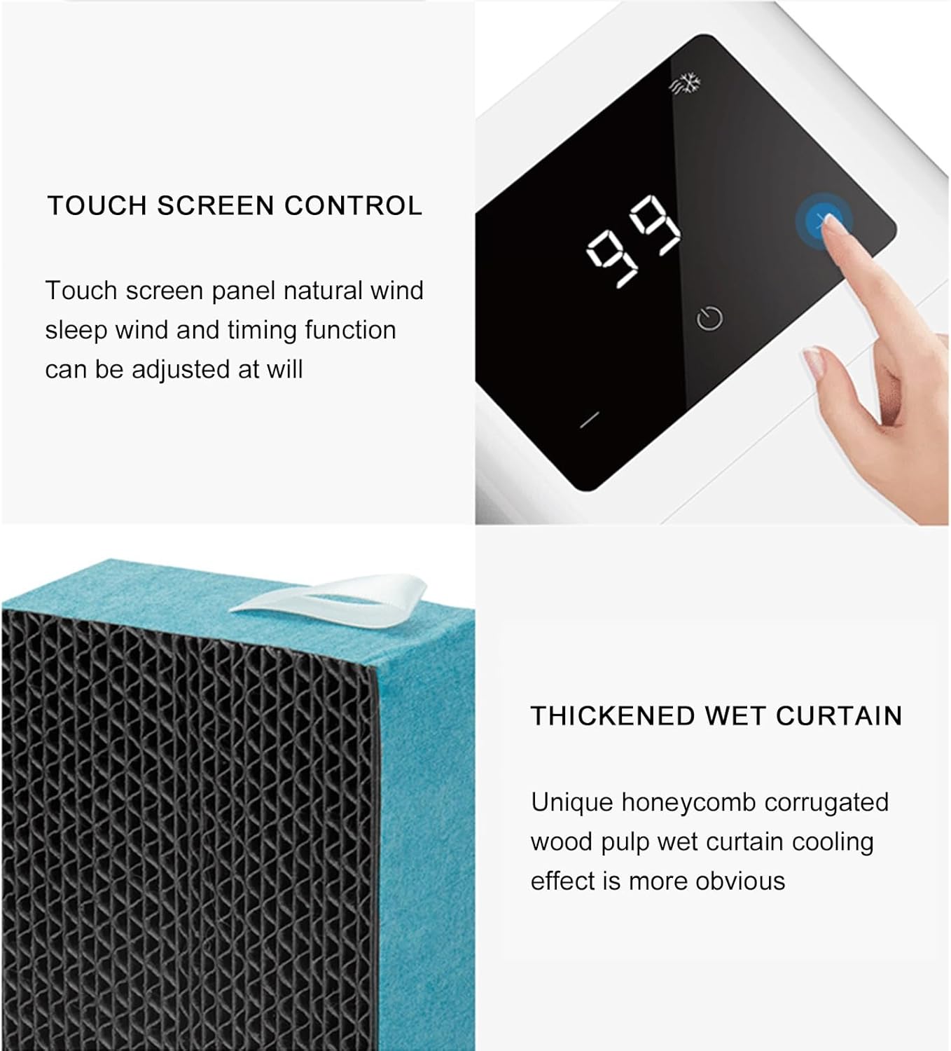 USB Mini Portable Air Conditioners with Water Tank, 2 Speed Swamp Cooler, Energy-Saving Evaporative Air Coolers, for Home, Office, Camping