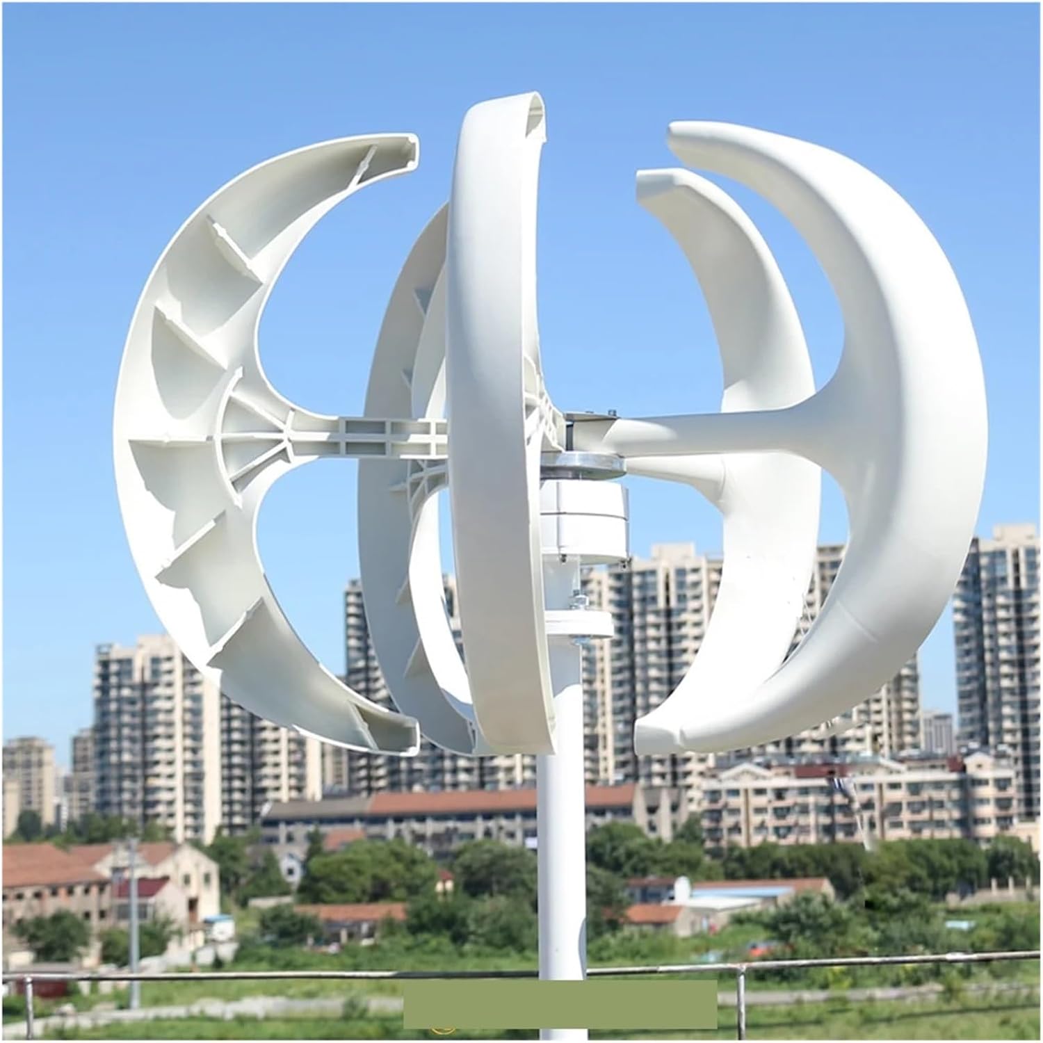 Wind Turbines, Free Energy 5KW Low Noise Small Wind Turbine nerator for Home 5000W 12V 24V Vertical Axis Windmill(White,24V_5000W)