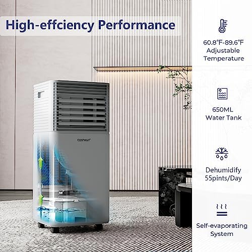 SIMOE Portable Air Conditioner for Room, 10000BTU Portable AC Unit Cooling up to 350 sq.ft, w/ 24H Timer, Remote Control & Window Kit, AC Built-in Cooling, Dehumidifier & Sleep Modes, 2 Speed