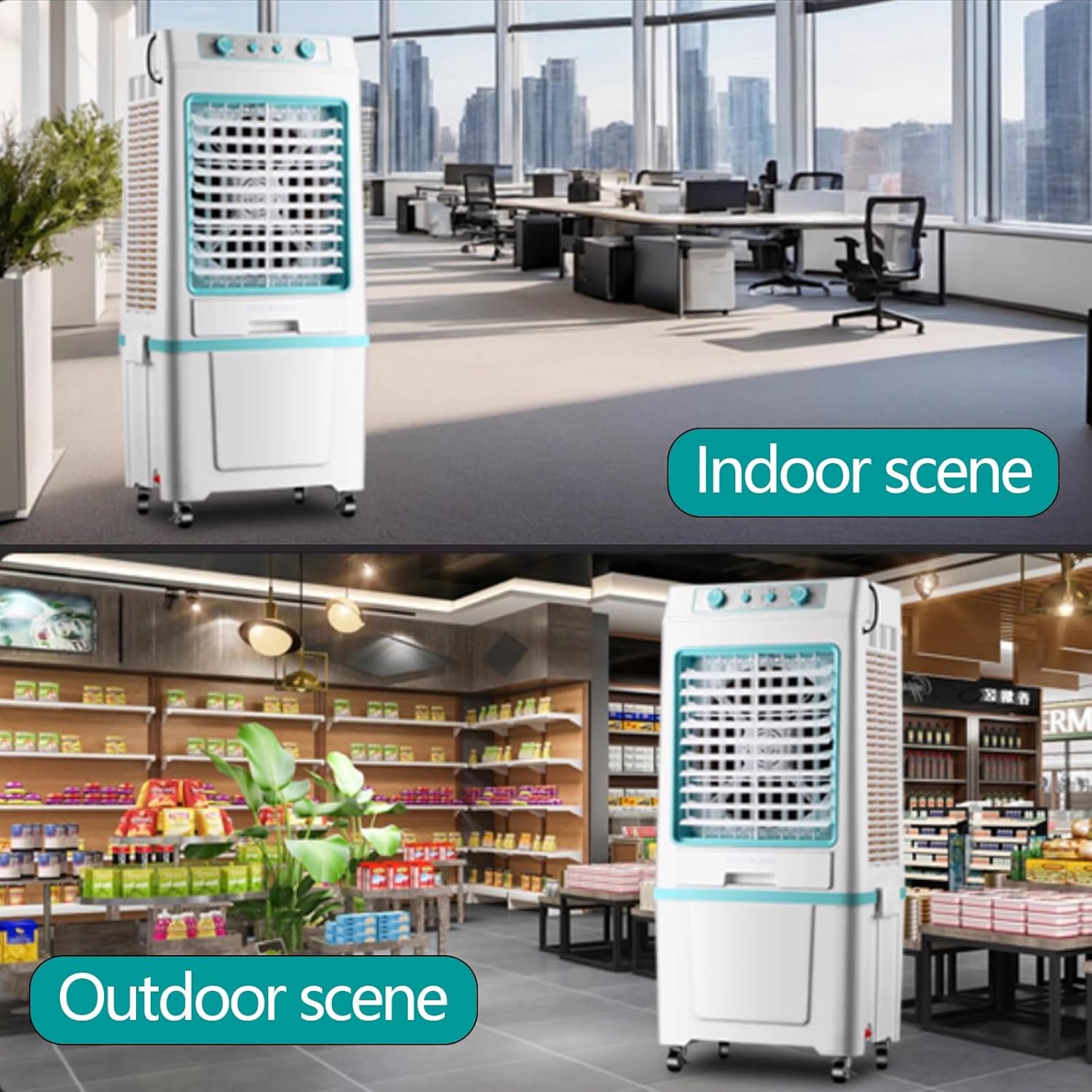 Portable Air Conditioner Fan for Small Rooms with Split Water Tank Portable Air Conditioners for Bedrooms 3 Speeds for Bedroom Kitchen Office(Orange)