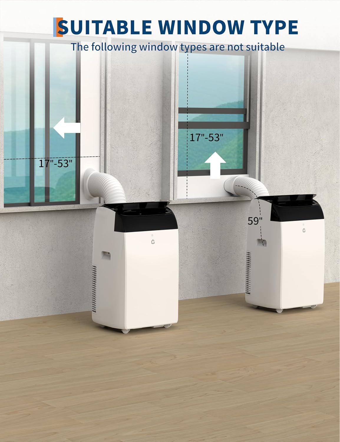 14,000 BTU Portable Air Conditioner with Dehumidifier & Fan, Cools Up to 750 Sq.Ft. Room Air Conditioner, Remote Control, Installation Kits, Auto Swing, Quiet Portable AC Units for Rooms, Black Top