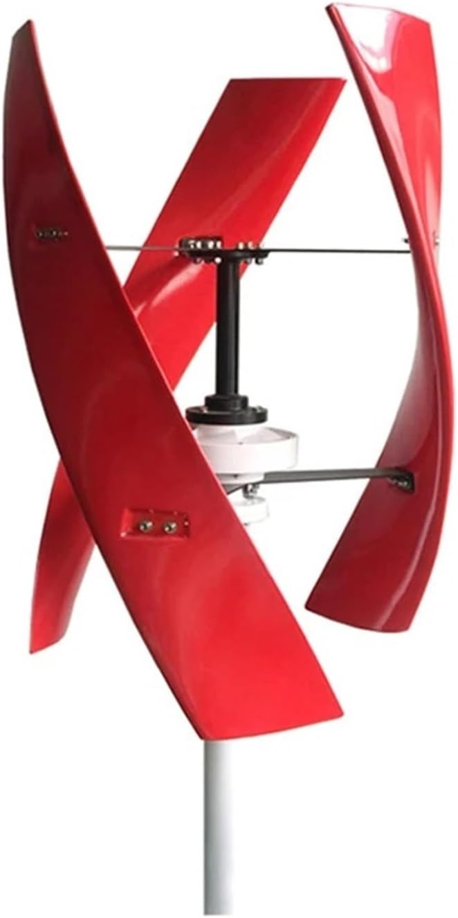 Wind Turbine Generator Kit, 10KW 12V 24V 48V Home Farm Small Vertical Wind Turbine nerators Low Speed 10000W Upright Windmill for Hybrid Solar Wind System(Red-Acc,12V_10KW)