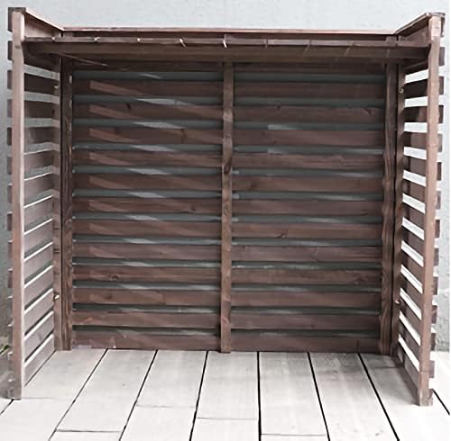 Solid Wood Air Conditioner Cover for Outdoor Use Flower Shelf Decorative Balcony Shielding Host Air Conditioning Frame Natural 85x35x80
