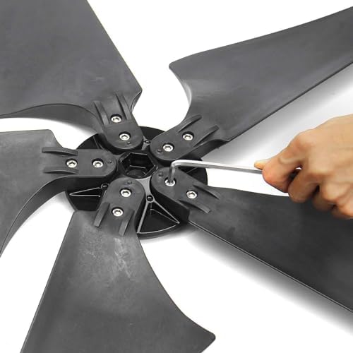 1000W Wind Turbine Generator Kit - Horizontal 12V/24V/48V with Controller & 5 Black Blades, Auto Wind Direction Adjustment, Perfect for Home, Outdoor, Boat & Camping Use