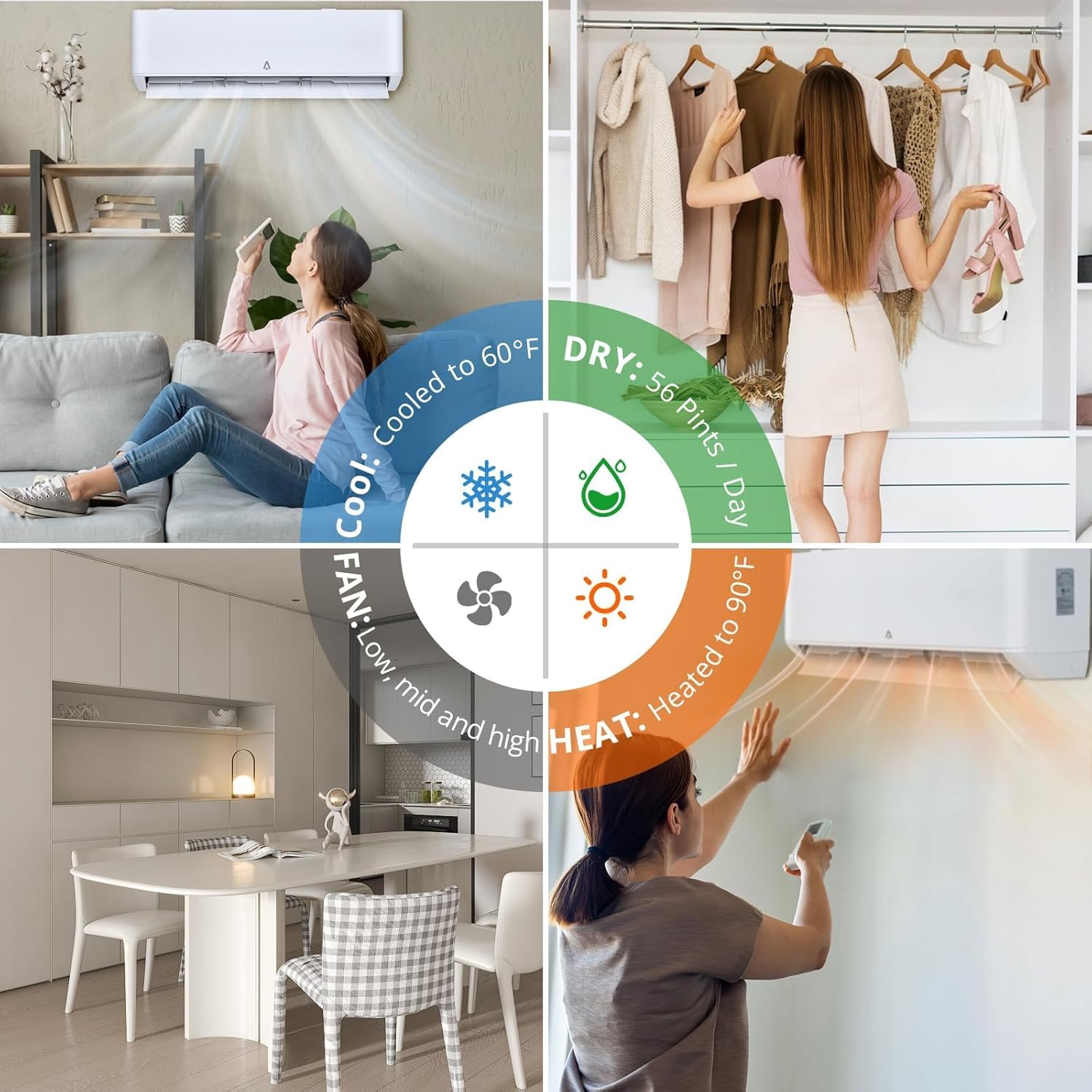 9,000 BTU Ductless Mini Split AC & Heat Pump, Plug-in 115v, 24 SEER2, Energy Star, Ultra-Quiet, Eco-Friendly r454b, 4-in-1 Remote Control, Cools/Heats 450 Sq.Ft, No Electrical Upgrade Needed