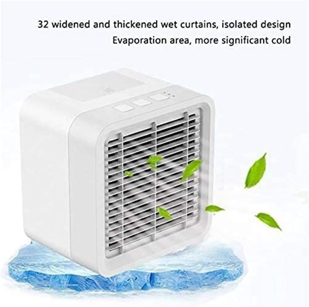 Compact Air Cooler, Portable Mini Air Conditioner, Humidifier, Air Purifier, 3 Wind Speed and Water Tank