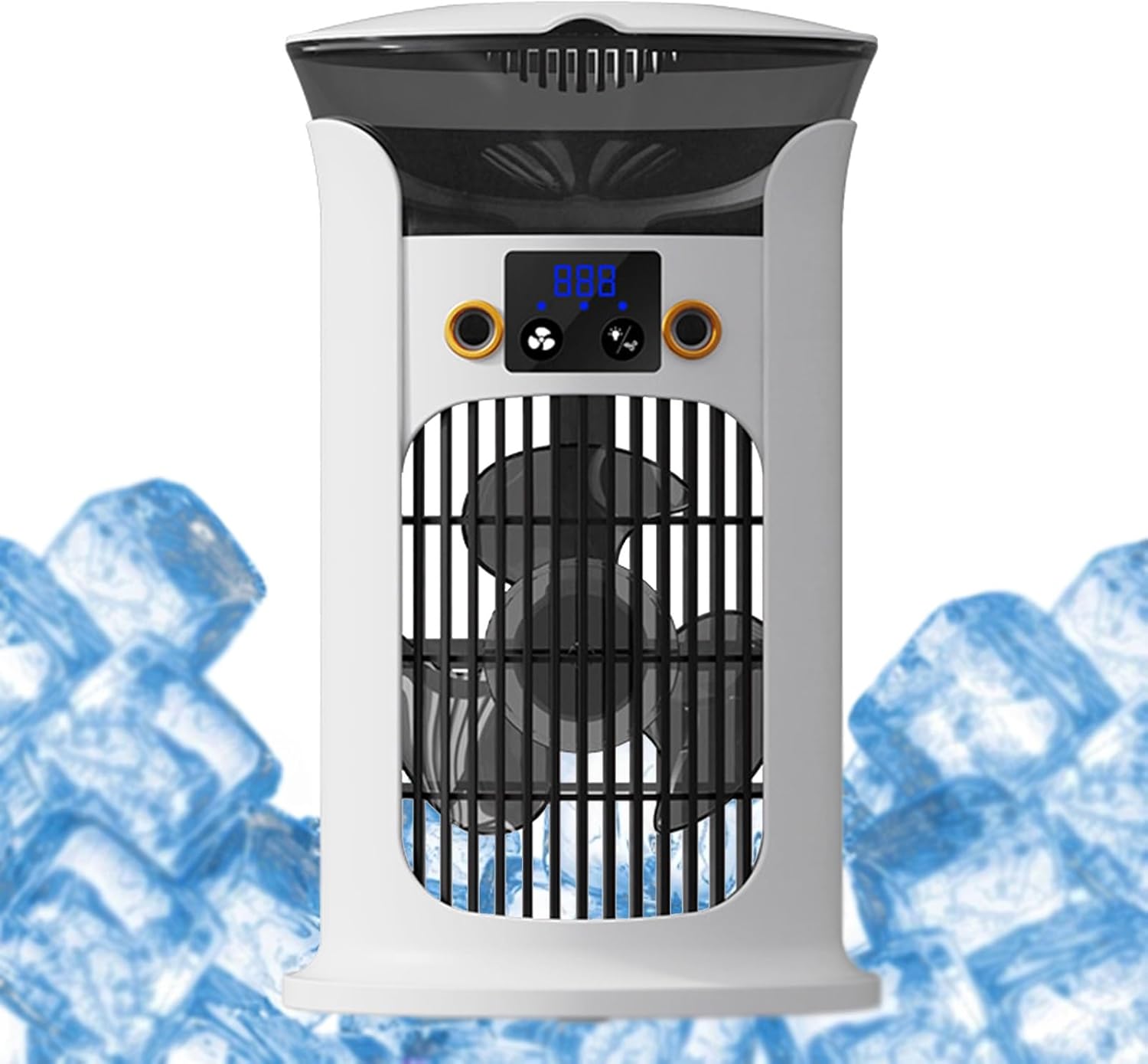 Portable Air Conditioner Ac Unit, 9” Evaporative Air Cooler, CoolingTower Fan For Bedroom, Outdoor, Indoor(White)