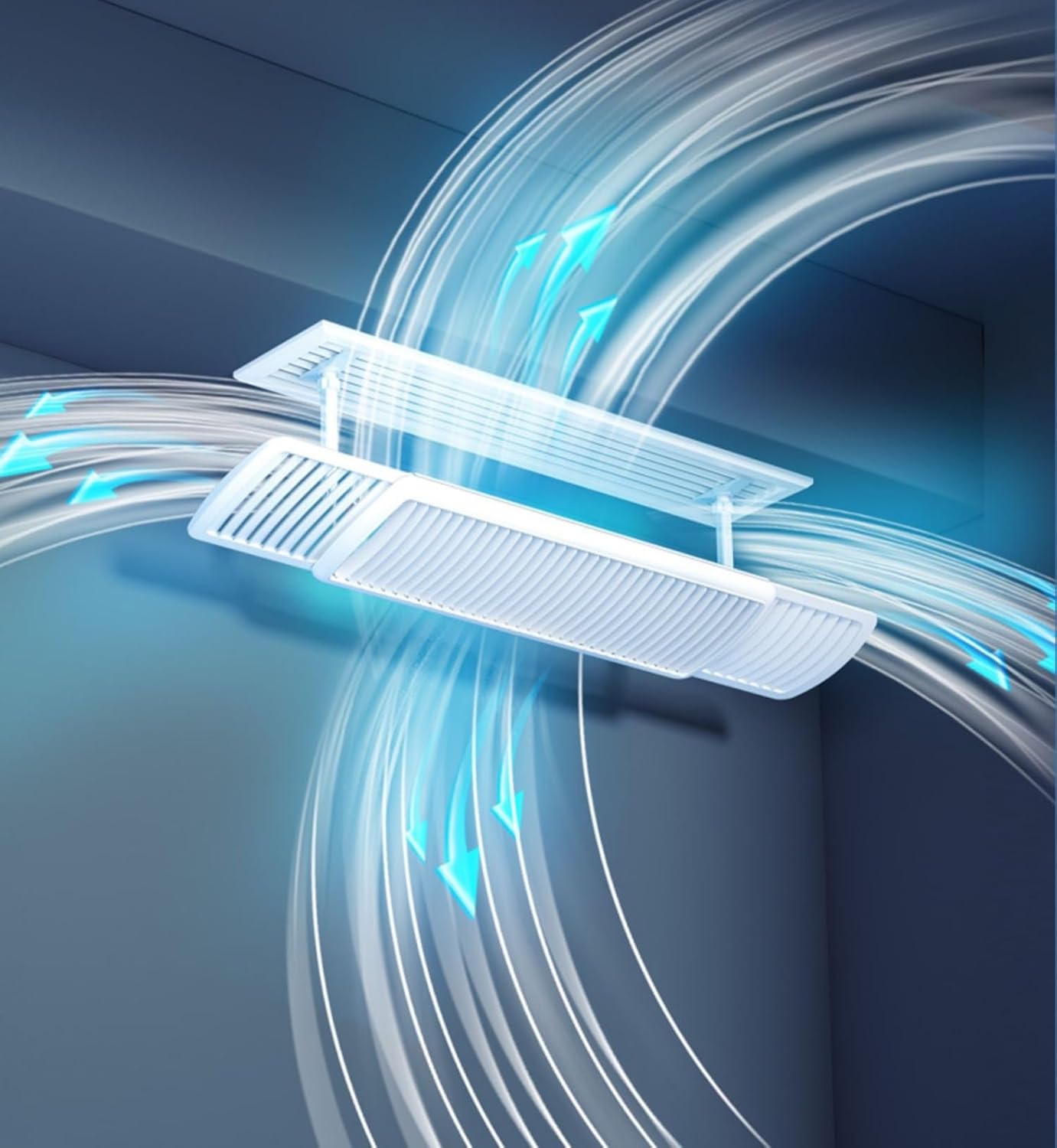 Air conditioning deflector Louvered Type Central AC Air Flow Deflector, Adjustable Air Conditioner Deflector, Air Wing Air Cooled/Hot Baffle Wind Direction Windshield for Home