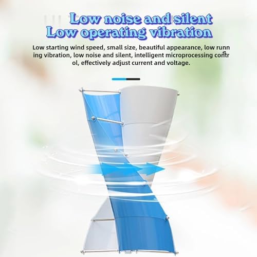 2KW Vertical Axis Wind Turbine Generator for Off-Grid, Marine & RV Use, Efficient Power Generation with Low Start-Up Wind Speed, 12V/24V Compatible, Renewable Energy Solution