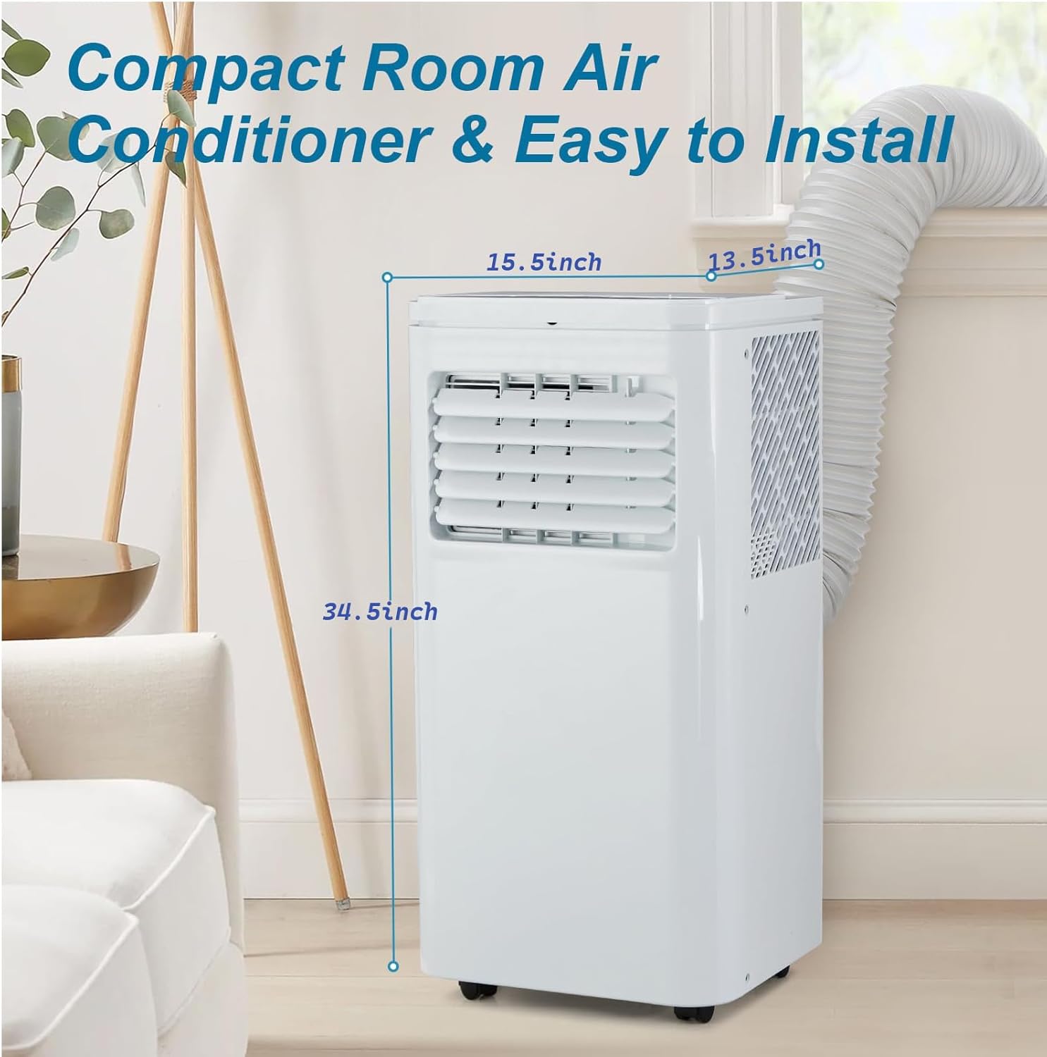 Portable Air Conditioner, 3 In 1 AC Fast Cooling Up to 450 Sq.Ft,10000 BTU Mini Air Cooler with LCD Display Remote Control, for Room & Office