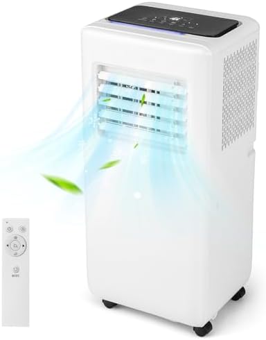 SIMOE 10,000 BTU Portable Air Conditioner up to 350 Sq.Ft. with Remote Control, 3-in-1 Quiet Portable AC with Sleep Mode, 24H Timer, Child Lock, Window Installation Kit for Bedroom/Home/Office