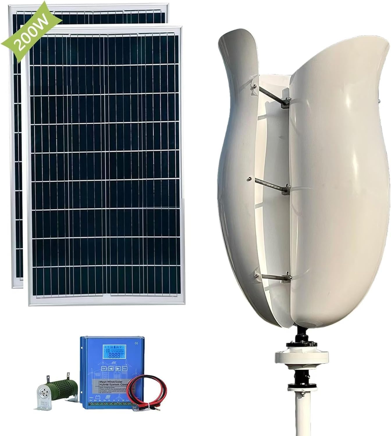 CAJUCA 5000W Wind Turbine Generator Kit Vertical Axis Wind Turbine Generator Home Generator Magnetic Levitation Breeze Start Wind and Solar Power