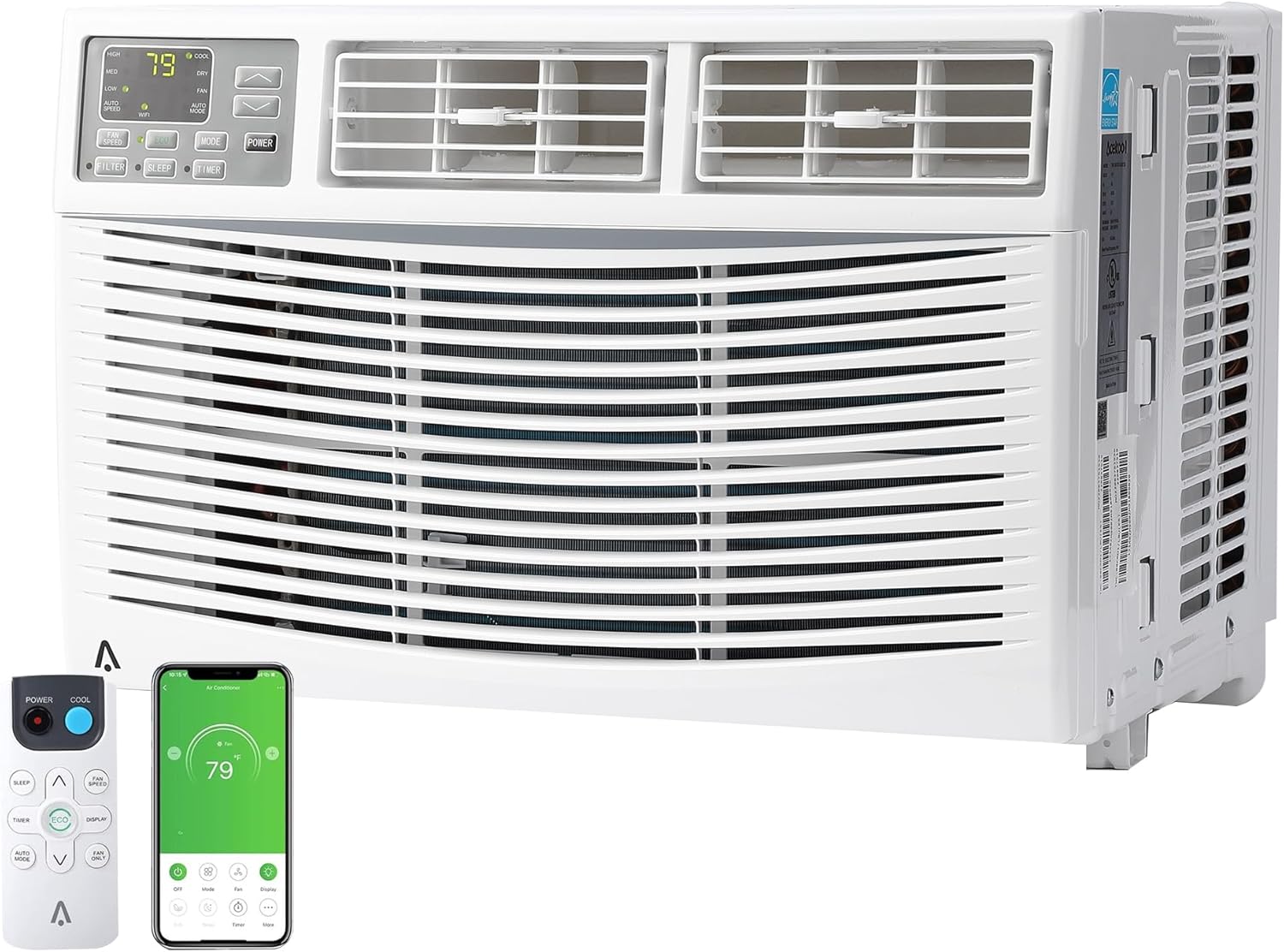 Window Air Conditioner 8000 BTU, Cools Up to 350 Sq. Ft, 3 Cooling & Fan Speeds, Energy Efficient, Ac Window Unit for Living Room, Home Office, Bedroom
