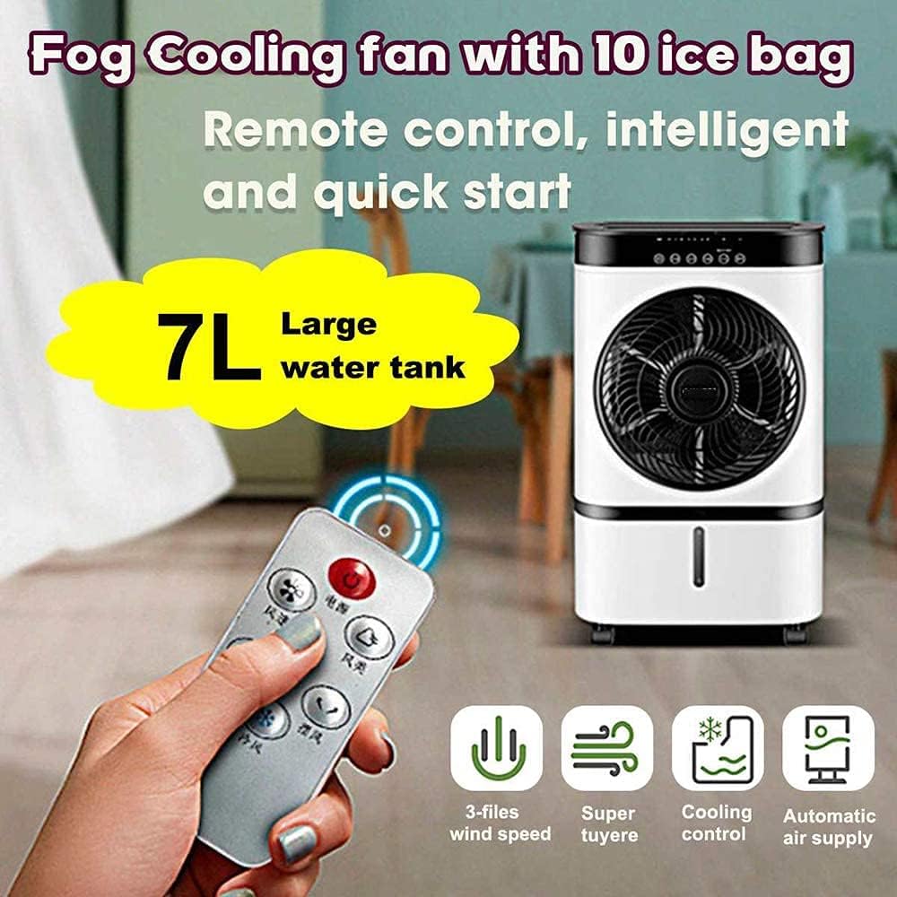Evaporative Coolers Portable Air Conditioner 7L Water Tank Mute Air Humidifier Cooler Timer Remote Control Mobile Air Conditioner Cooling Fan