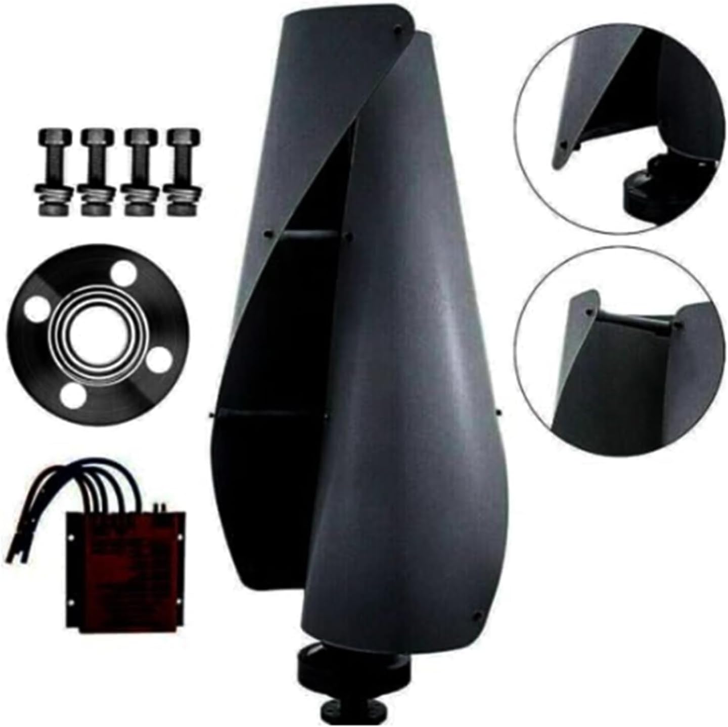 12V 24V 48V 220V Small Wind Turbine Generator Efficient and Noiseless Vertical Wind Generator with Mppt Controller for Hybrid Home Use (6000W-48V)