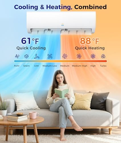 Mini Split Air Conditioner - 18000 BTU Ductless Mini Split Ac/Heating System, 1250Sq.Ft, 230V 21 SEER2 Wifi Enabled Inverter, Split AC Unit with Precharged Heat Pump, R454B with Installation Kit