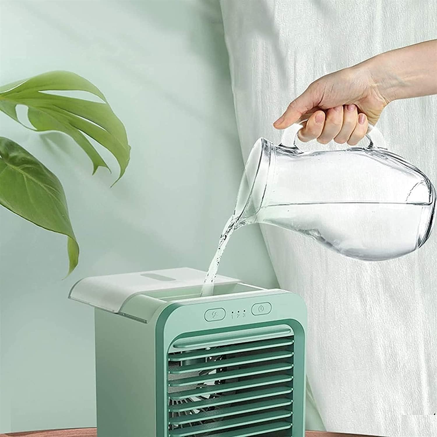 Portable Conditioner Small Personal Evaporative Air Cooler and Humidifier Fan Mini AC (Green)
