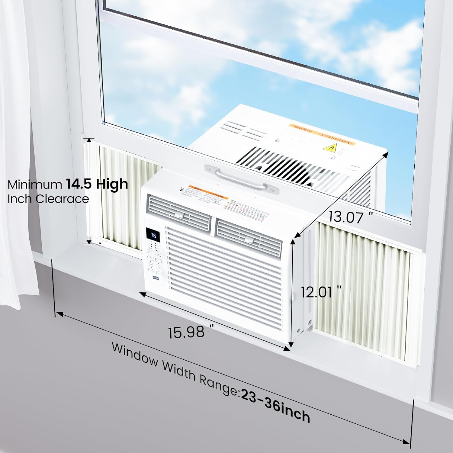 Window Air Conditioner 6,000 BTU, Window Type AC Unit with Cooling, Dry Mode, 4 Fan Speeds, 24-H Timer, Sleep Mode, Cooling for 250sq.ft Bedroom, Living Room, Office