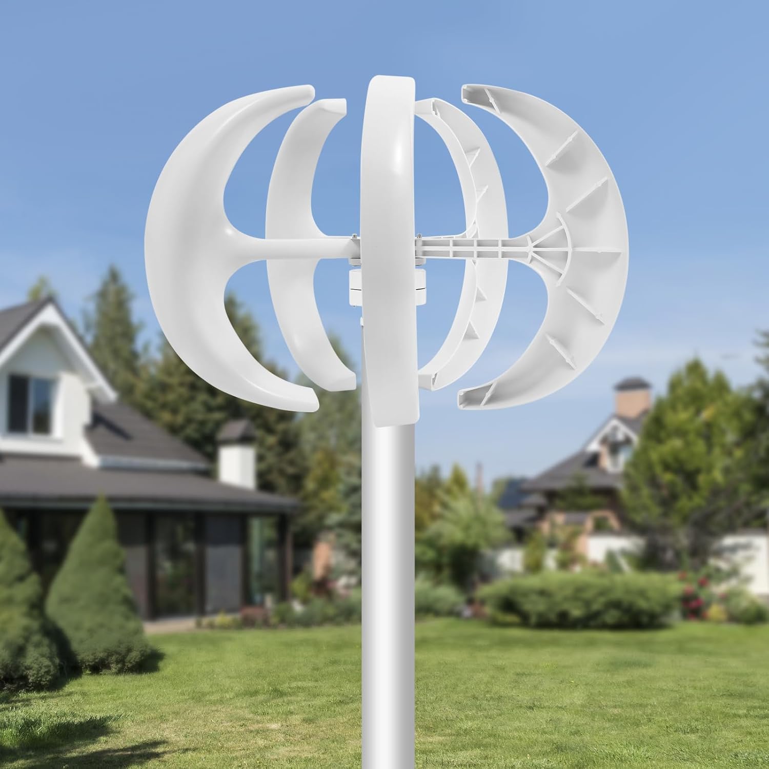 Wind Turbine Generator, 5 Blades Charger Controller 12V Kit, 600W Vertical Lantern Wind Turbine Generator