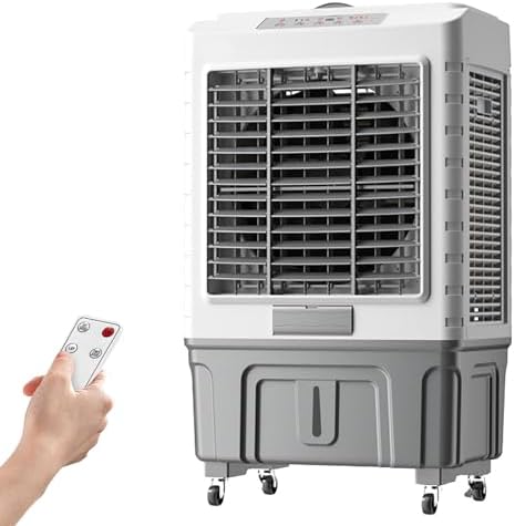 Outdoor Swamp Cooler, Portable Evaporative Air Cooler with Remote Control, 3 in 1 Air Conditioner, 55L Large Water Tank, Evaporative Air Cooler for Room, Industry Humidifier