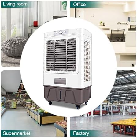 Evaporative Air Cooler portable air conditioners, Fan Cooler with 120° Oscillating, 3 Wind Speeds, 90 L/24 gal Water tank, for Outdoor Indoor Use