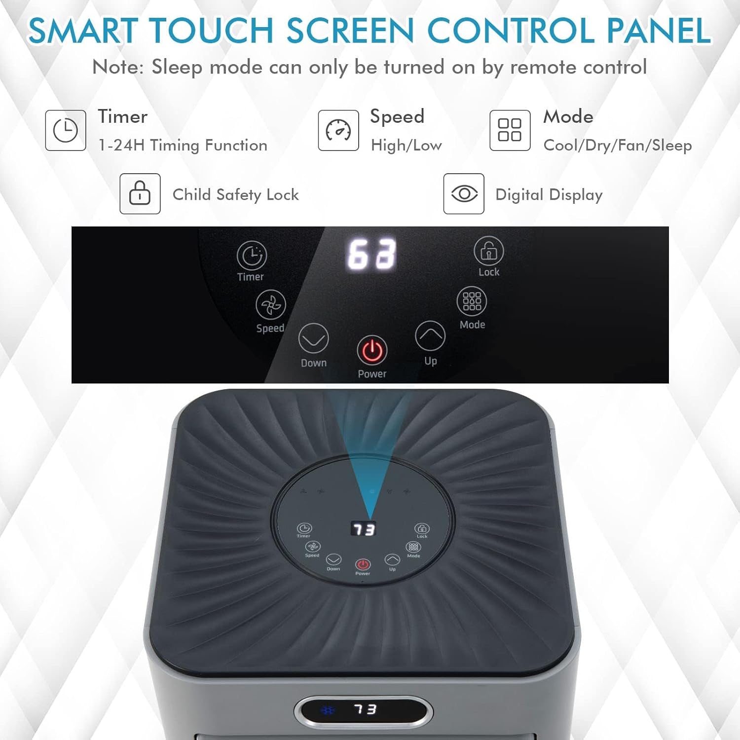 DORTALA Portable Air Conditioner 8000 BTU, 3-in-1 AC Unit with Remote Control, Dehumidifier, 24H Timer, Window Kit, Standing AC Cooling Unit for Home Office, Grey