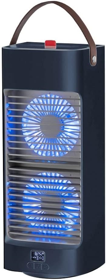 Portable Air Conditioner Cooling Fan, Evaporative Air Cooler for Room, 3 Wind Speed, 4000mAh Battery Powered & USB Rechargeable Mini Air Conditioner for Room Camping Car Office (Color : Blue)