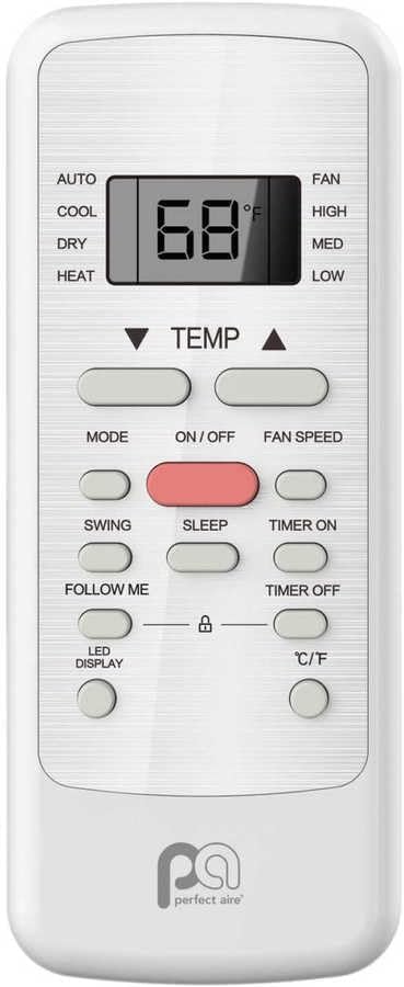 Perfect Aire 150 sq ft 3 speed 8500 (6000 SACC) BTU Portable Air Conditioner with Remote