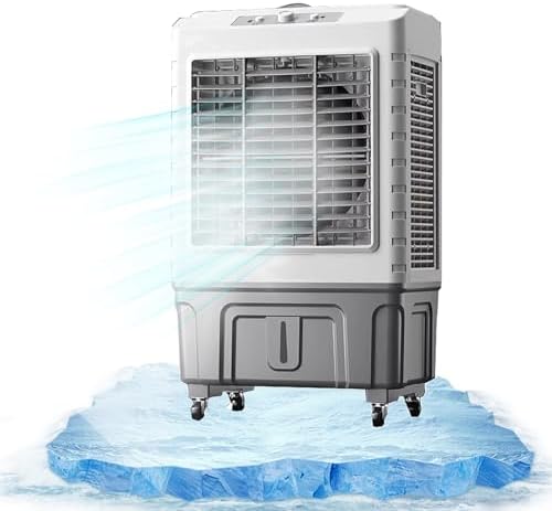 Evaporative Air Cooler 3 Speeds Air Conditioner, 3-in-1 Air Cooler with 55 Litre Capacity, 120° Oscillating Water Cooler Fan