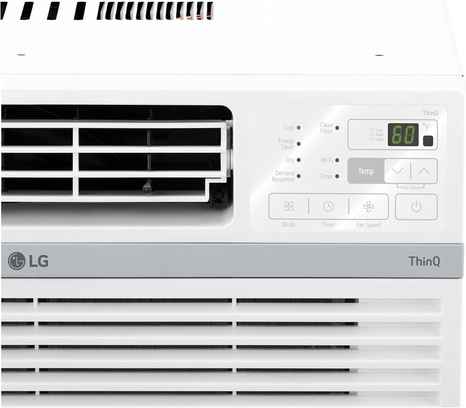 LG LW1024RSMX Window Conditioner, Wi-Fi Enabled w/Remote, 450 Sq.Ft, 4-Way Air Deflection, 3 Cooling and Fan Speeds, 115V, 10,000 BTU, White