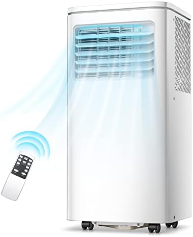 ZAFRO 8,000 BTU Portable Air Conditioners, Air Conditioners for Room up to 350 Sq.ft, Portable AC Unit with Remote/Digital Display/24Hrs Timer/Installation Kits for Home/Office/Dorms, White