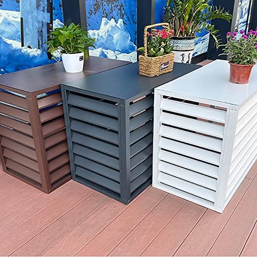 Cover for Outdoor Brown Air Conditioner Fence Screen - Hide Air Con Unit, Plant Display Rack Storage Shelf, Prevent Weeds with Condenser Protective Cover