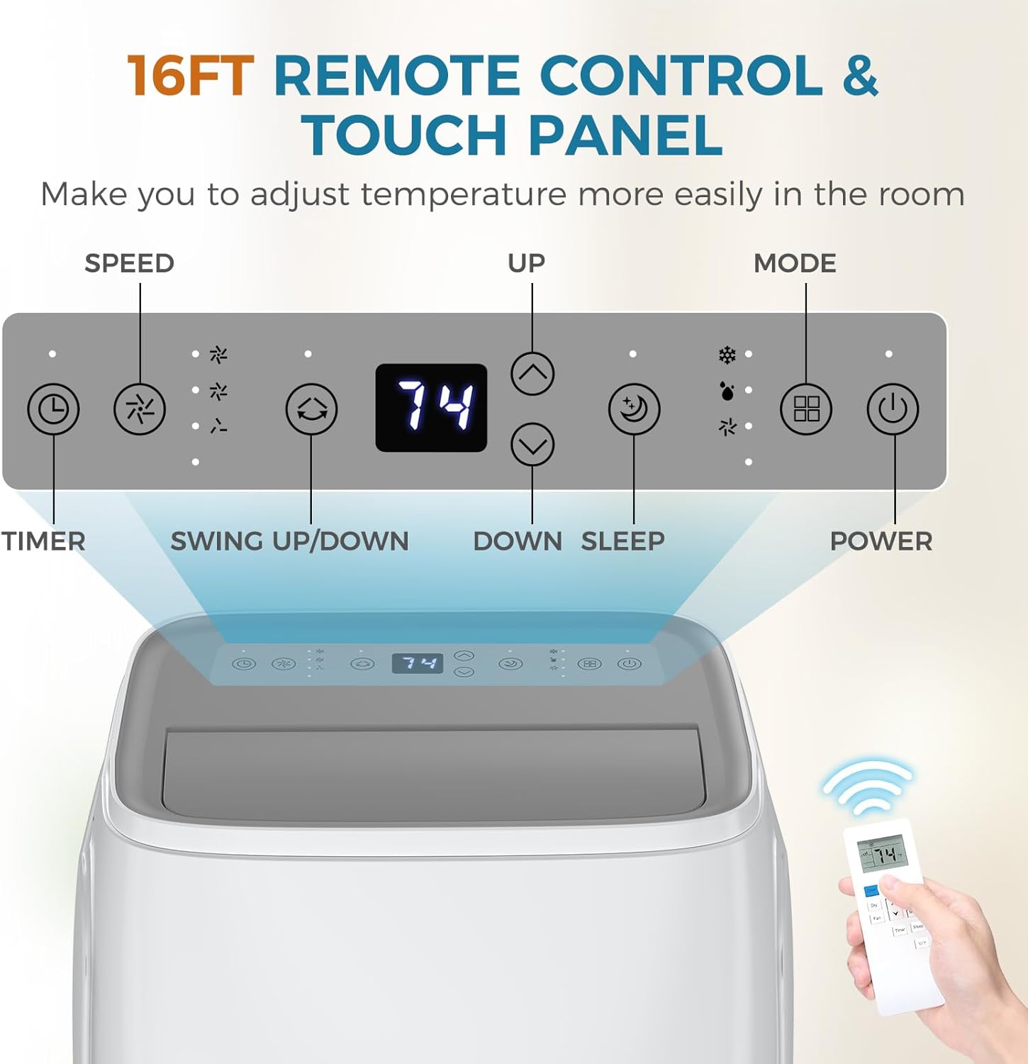 12000 BTUs Portable Air Conditioner with cooling/dehumidification/fan/sleep mode, 4-IN-1 Portable AC with 24H Timer & Remote Control & Window Kit Visit the Electactic Store