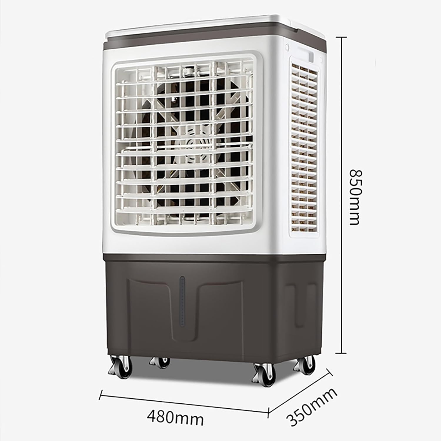 Evaporative Air Cooler & Swamp Cooler, 1800 CFM Portable Air Conditioner with 6.5 Gallon Water Reservoir, Remote Control, 4 Ice Containers, 3 Fan Speeds, Air Humidifier, and Silent Operation