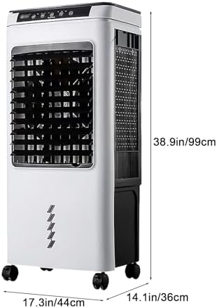 Powerful Swamp Cooler, Portable Air Conditioners, Indoor Evaporative Air Cooler, Swing Mode, Remote Included, 4 Caster Wheels