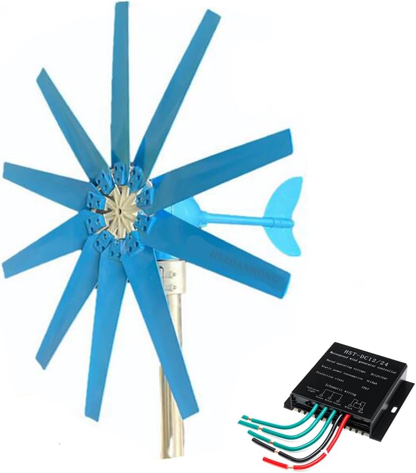 48V,12000W Vertical Wind Turbine Generator, 12V 24V 48V for Home Wind Power Windmill Permanent for Home Wide Application(10 Blades)