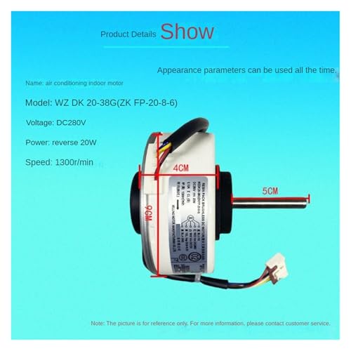 Compatible for WZDK20-38G (ZKFP-20-8-6),Air Conditioner Indoor Motor 20W Household Brushless DC Fan Motor
