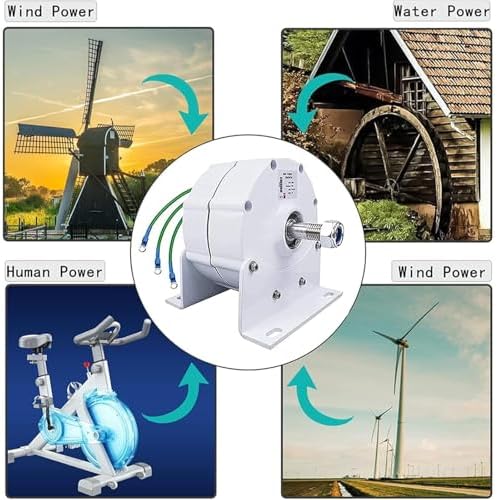 Upgraded 12000W 3 Phase Gearless Permanent Magnet Generator for Wind Water Turbines, Low RPM AC Generator with Rectifier - High Efficiency Windmill Power Solution