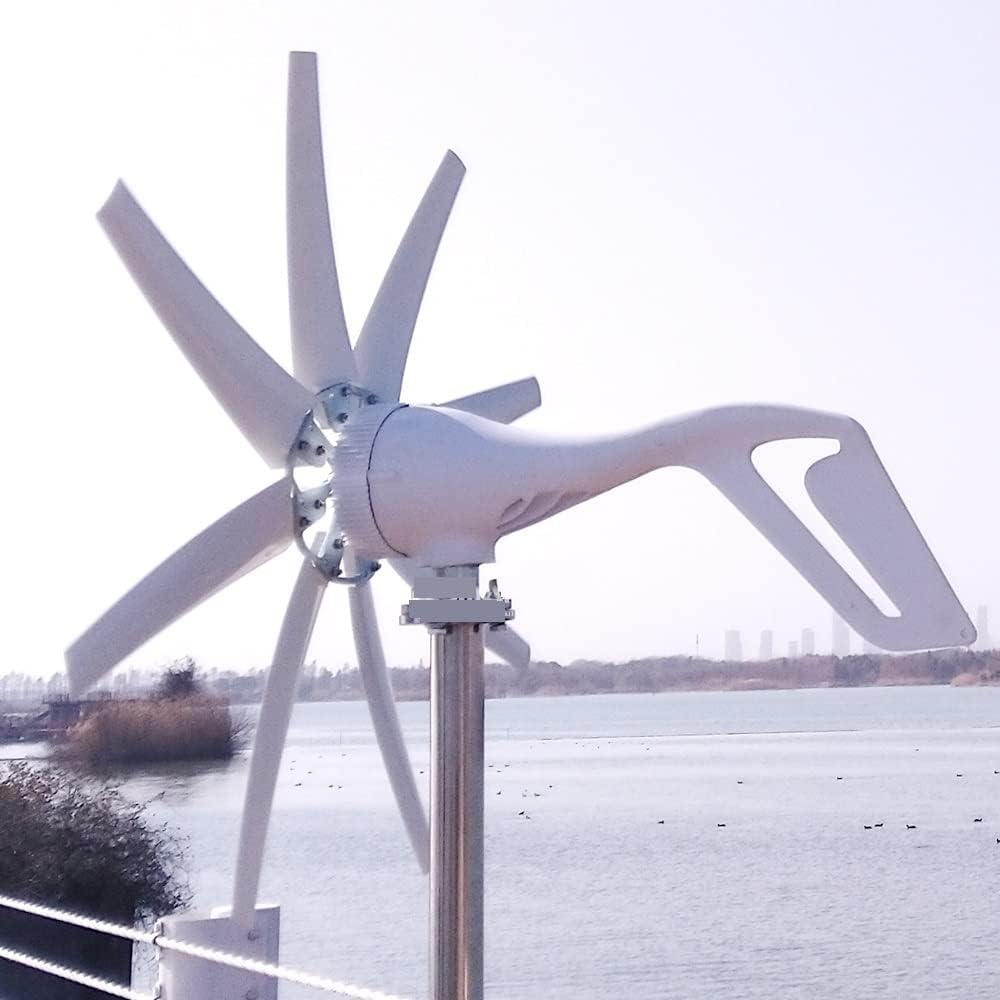 Wind Turbine, 1000W 8 Blades Free Energy Windmill 12V 24V Small Wind Turbine Generator for Home Farm Street Lamps Use Wind System(Turbine Only,12V)