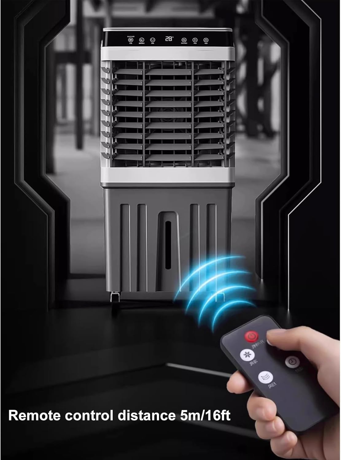 Evaporative Air Cooler for Room, 3 in 1 Portable Swamp Cooler, Air Conditioner Portable, 90°Oscillation, 3 Speed 7.5H Timer, 75L Large Capacity Water Tank for Garage, Patio, Outdoor