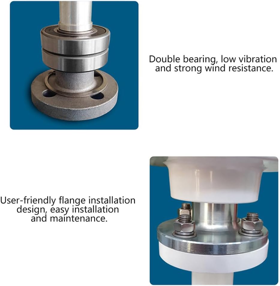 2000W Low Noise Vertical Wind Turbine Generator Kit, 2M/S Low Wind Speed Start 12V 24V 48V Wind Power Generator Kit W/Controller for Home, Boat, Garden