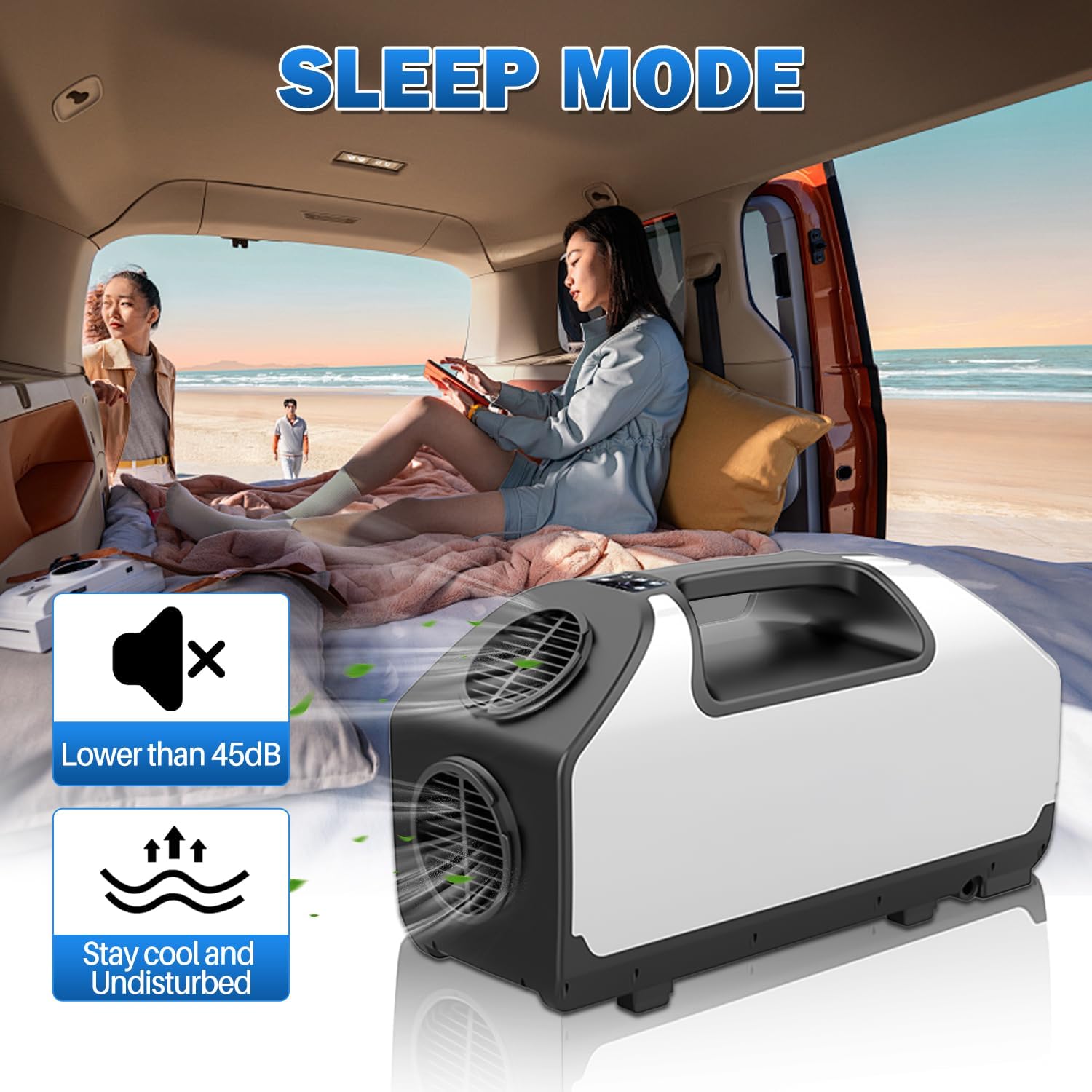 Tent Air Conditioner, 24V 3000BTU 700W Portable Camping Air Conditioner, 15s Fast Cooling LED Display 300Min Contination, 3 Wind Speeds for Van Life, Camping Tent, Outdoor, Indoor White