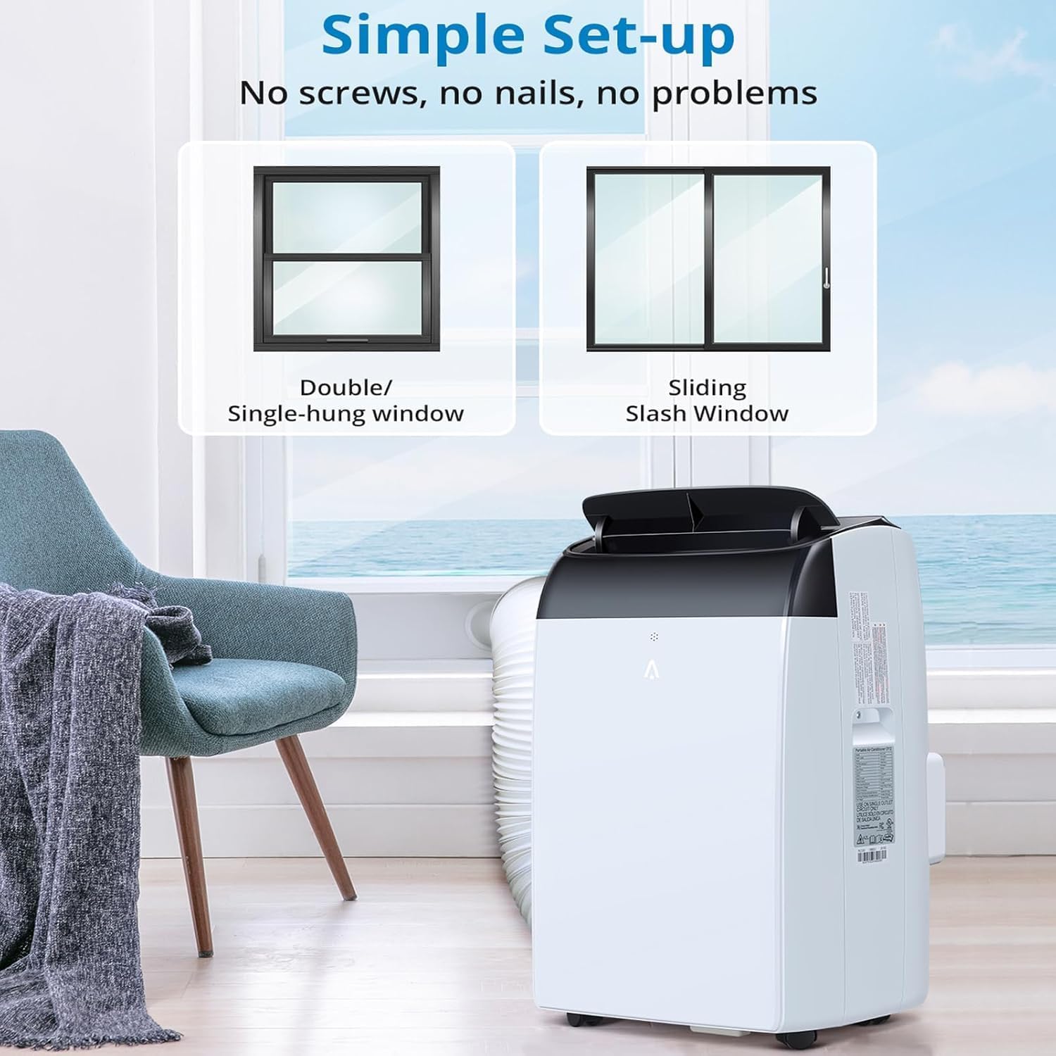 Garvee 12,000 BTU Portable Air Conditioner Cools Up to 550 Sq. Ft, 3 in-1 Portable AC Unit With Dehumidifier, Fan, Remote Control & Installation Kits for Home, Office, Dorm, Sleep Mode, 24H Timer