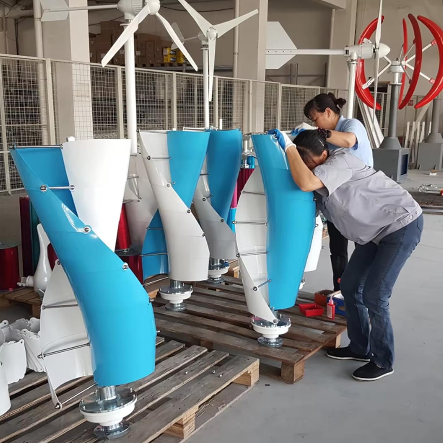 6000W 10 Blade Outdoor Windmill Power Kit, W/Controller 12V/24V/48V/220V Power Wind Turbine Generator for Renewable Energy Power Supplementation