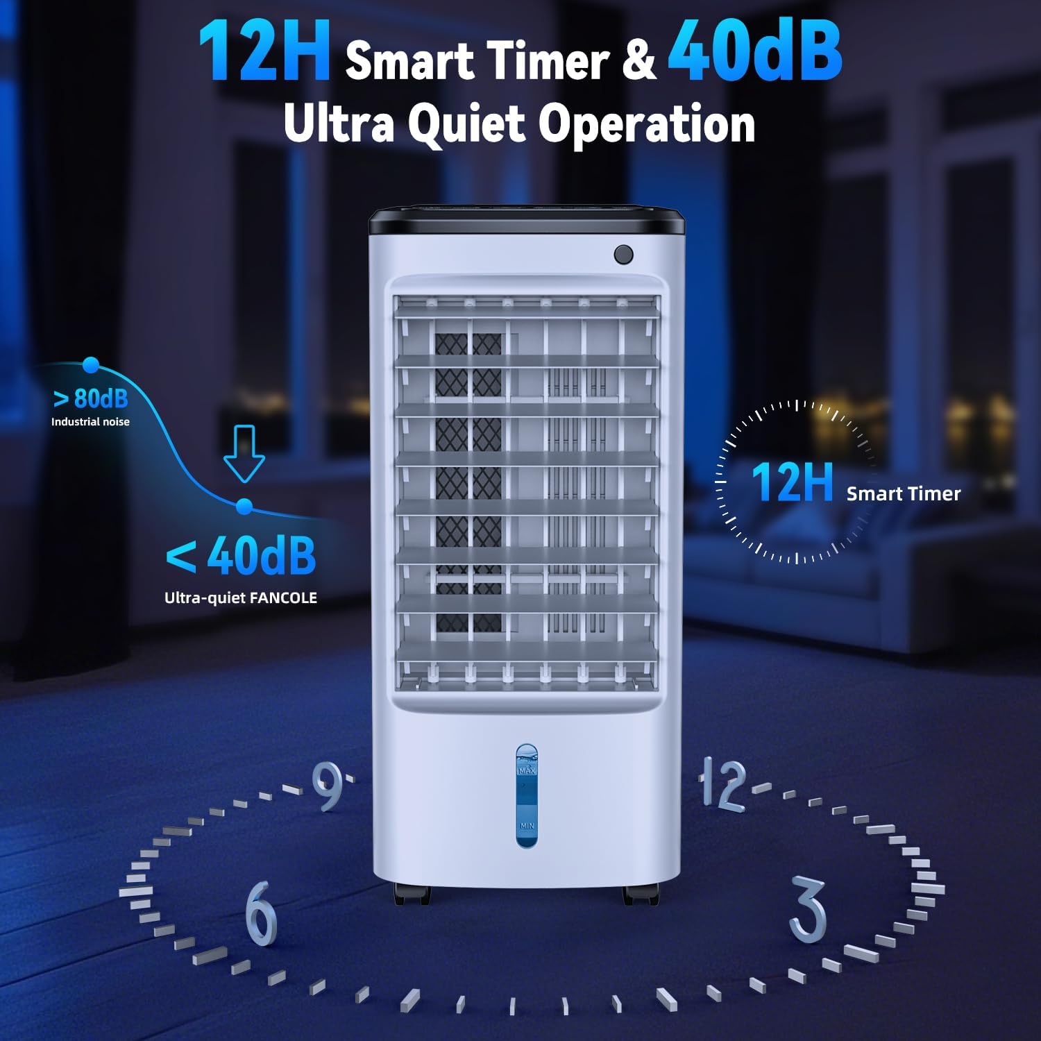 FANCOLE 25-INCH Evaporative Air Cooler, Swamp Cooler Air Conditioner